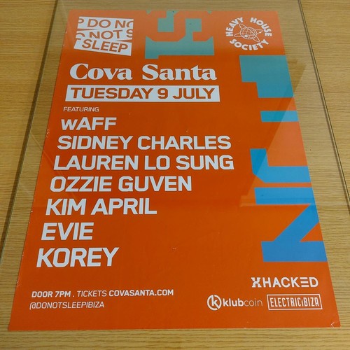DO NOT SLEEP 2024 @ COVA SANTA IBIZA - IBIZA CLUB POSTERS - DJ TECH HOUSE MUSIC - Picture 2 of 8