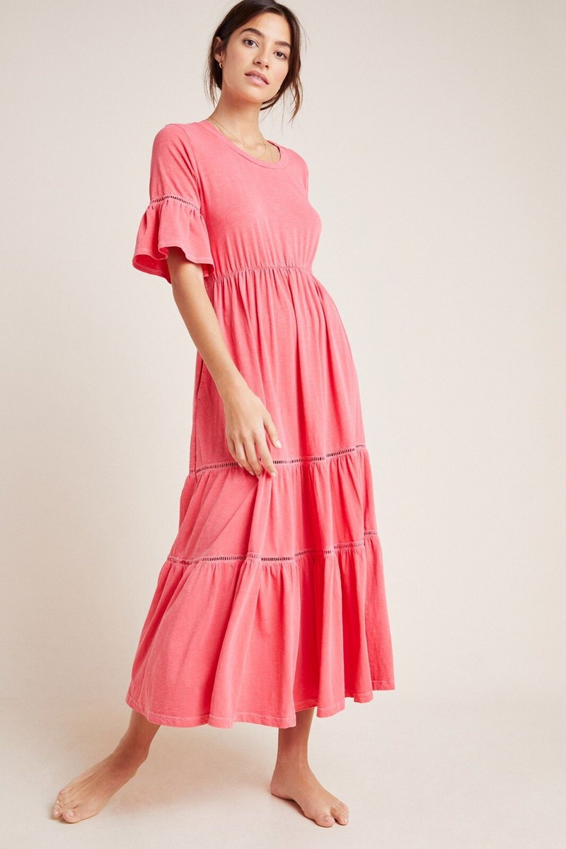 sundry tiered maxi dress Sundry Midi Tie Back Dress in Lagoon Blue - XL - Shop Sundry Dresses