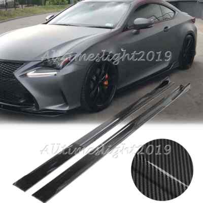 For Lexus RC300 RC350 RC F-Sport Carbon Fiber Side Skirt Extension Splitter Lip