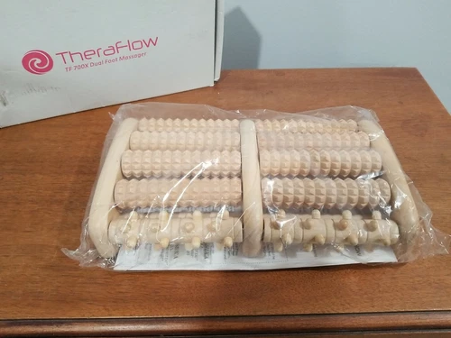 TheraFlow Dual Foot Massager Roller Relax, Relieve Foot Pain TF700X NEW
