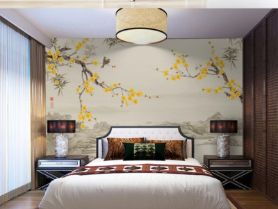 3D Flower Branch ZHUA7020 Wallpaper Wall Murals Removable Self-adhesive Amy