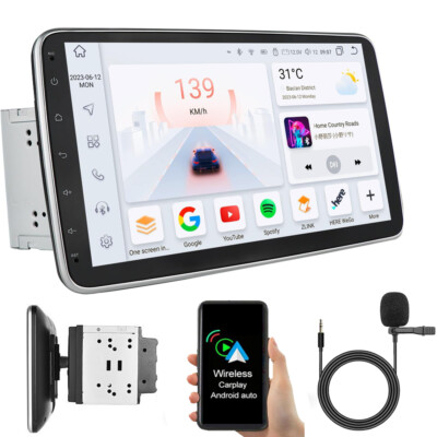 2DIN Rotatable TouchScreen Car Stereo Radio GPS Audio In-Dash CarPlay Tablet