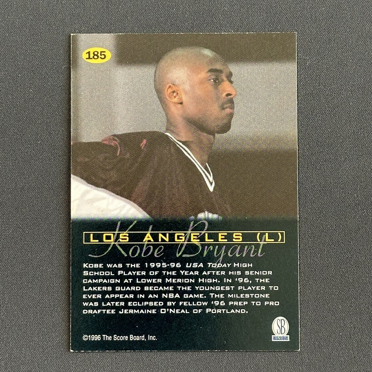 KOBE BRYANT 1996-97 The Score Board All Sport Plus #185 Scoreboard