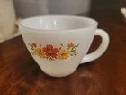 Vintage Anchor Hocking Daisy Fire King Milk Glass Flower Tea Cup MCM