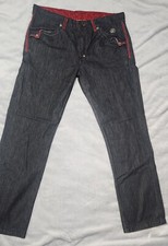 Crown Holder Men's Jeans Velvet Embellished Hip Hop Street Wear SZ 38x34