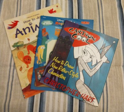 Cartoon Cool, Disney Magic Artist, and Usborne Activities Drawing Book Bundle