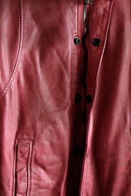BALMAIN テディ 赤レザージャケット44 11AW アーカイブ デカルナン Balmain Red Leather Jacket Christophe Decarnin Teddy Bomber Biker