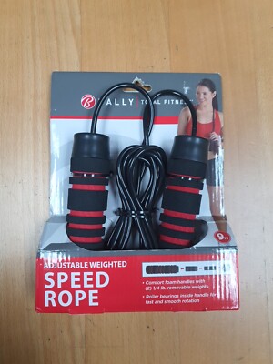 BALLY TOTAL FITNESS JUMP ROPE 10 FT ADJUSTABLE COMFORT FOAM HANDLES NEW
