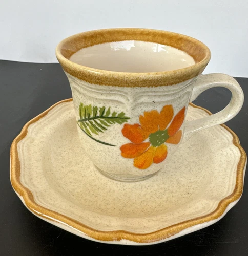 Mikasa Garden Club Summer Garden EC406 Coffee Mugs & EC400 Saucer  Set Of 6