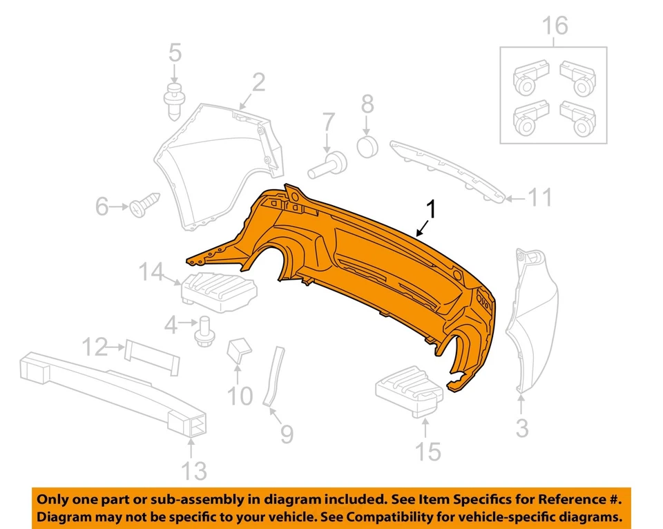 Used Rear Bumper Assembly Rear fits: 2010 Acura Rdx Rear Grade A Foto 3 de 4
