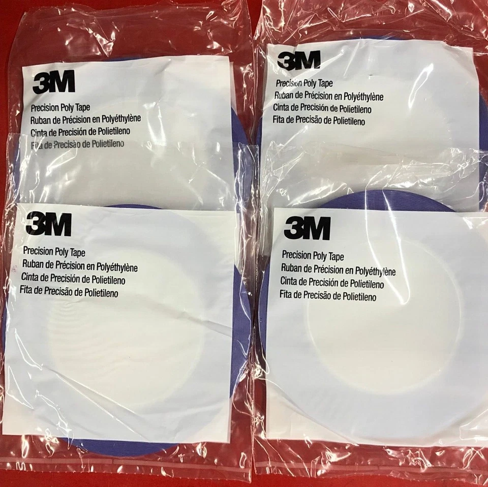 (4) ROLLS OF 3M 36351 PRECISION POLY TAPE 1/4" WIDE x 60 YARDS LONG EACH