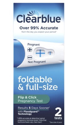 Clearblue Flip and Click Pregnancy Test, 2 Count Exp.2025/04/30