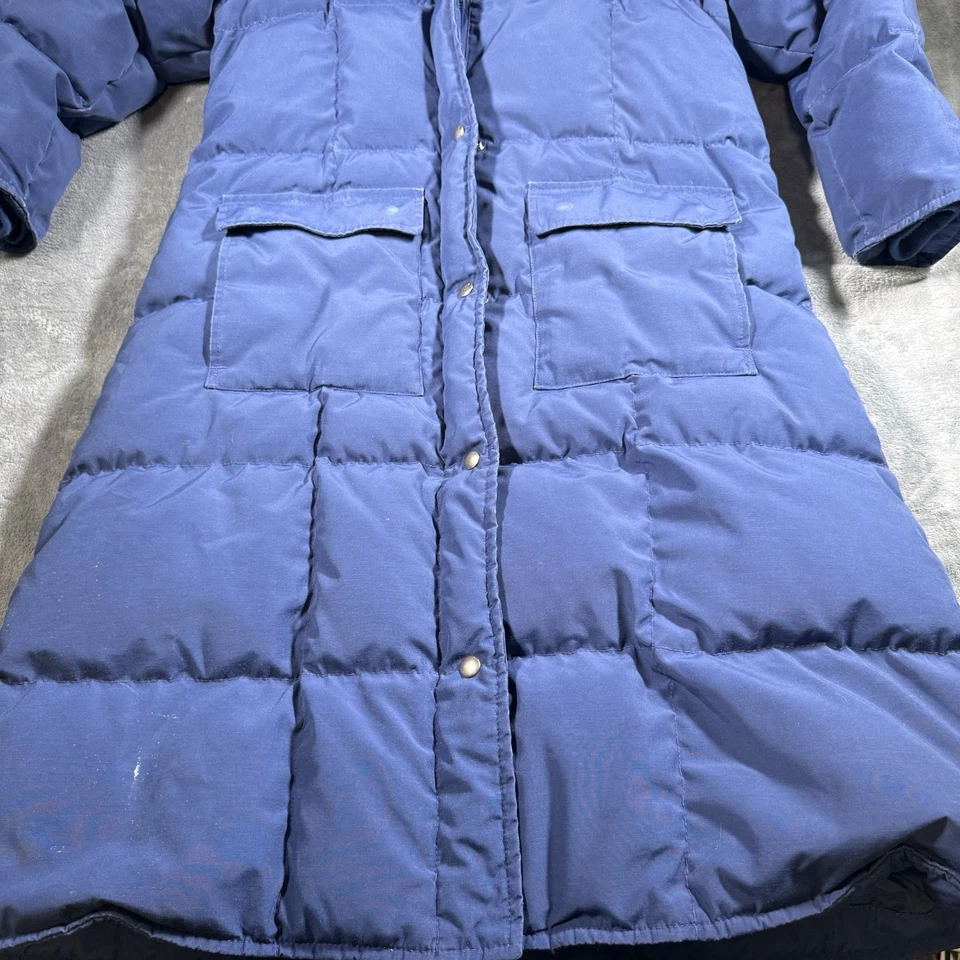 Vintage Eddie Bauer Goose Down Long Parka Coat Women's L Blue Expedition USA - Image 2 of 4