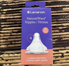Lansinoh Baby Bottle Nipples M Flow 6 Mo 4pcs/pack BPA-Free Anti-Colic Soft