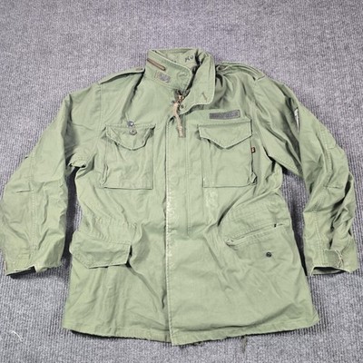 Alpha Industries Coat Men Large Green Cold Weather Field Military 101st Airborne