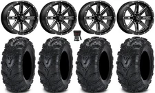 MSA Milled Boxer 14" ATV Wheels 27" Mud Lite II Tires Honda Rincon Rancher