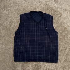 Vintage Polo Ralph Lauren Vest Mens XL Polo Pony Striped Preppy Blue