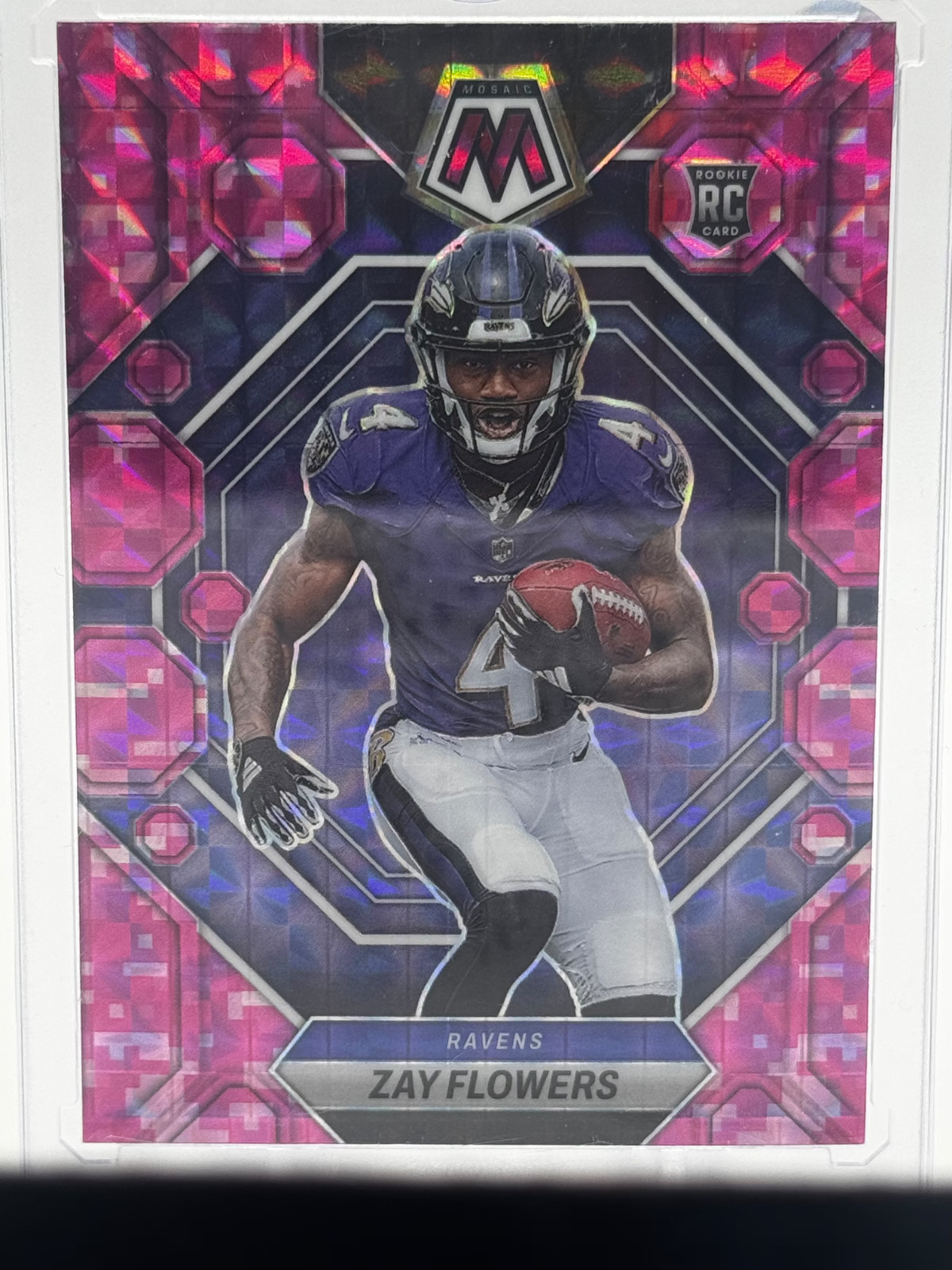 2023 Panini Mosaic Football Zay Flowers #380 Pink Camo RC