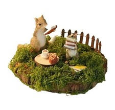 Teacher & Book Holding Squirrel Set Statue Garden Sculpture Figurine