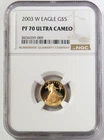 2003 W GOLD $5 PROOF AMERICAN EAGLE 1/10oz NGC PF 70 UC