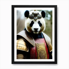 Warrior Panda Art Print Framed Wall Art Poster Canvas Print Picture