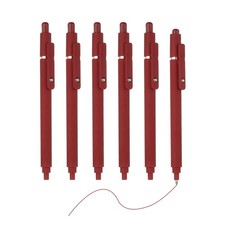 6Pcs 0.5mm Retractable Pens, Red Gel Ink,Red