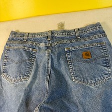 Carhartt B172 DST Mens Relaxed Fit Straight Leg Blue Denim Work Jeans 38x32