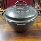 Vintage Wagner  No 8 Cast Iron Round Drip Drop Roaster Dutch Oven - Great Value!