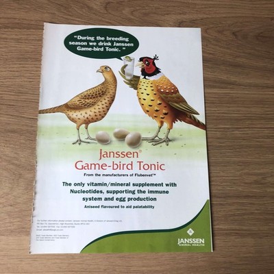 GUNS85 MAGAZINE ADVERT 12X9 GIVE JANSSEN GAME-BIRD TONIC