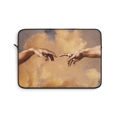 Renaissance Hands Laptop Sleeve | Michelangelo Sistine Creation Art