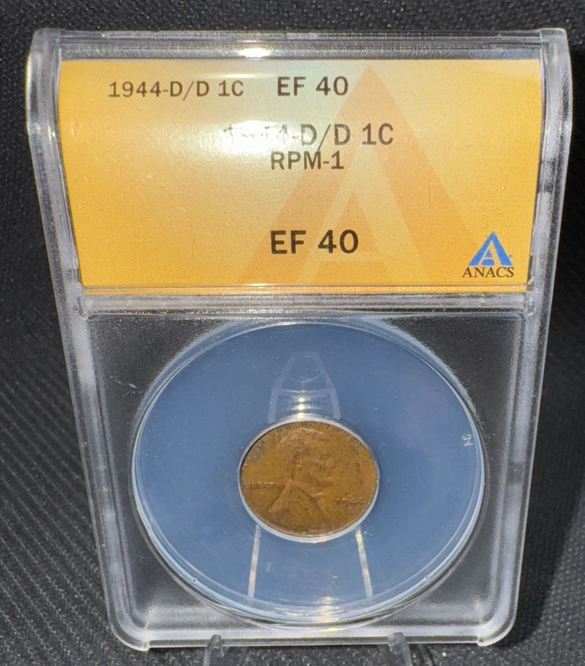 1944-D/D Lincoln Wheat Cent Penny w/ Repunched Mintmark RPM-1 Hard to Find!  - Image 2 of 4