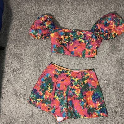 Lilly s Kloset Shorts Vacation Floral Coastal SET NWT