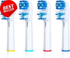 Replacement Brush Heads for Oral-B, Dual Clean Design, Pack of 4