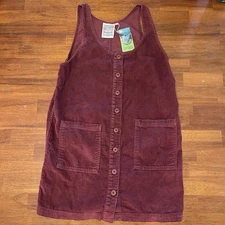 NWT Jungmaven Jumper Dress Hemp Organic Cotton Burgundy Romper Medium See Pics