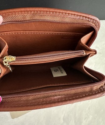 NWT COACH VINTAGE TAN ZIP-AROUND COMPACT CLUTCH 7242 ORIGINAL BOX