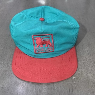 Vintage Food Lion Snapback Hat Cap Grocery Store Green Red USA Needs New Snaps