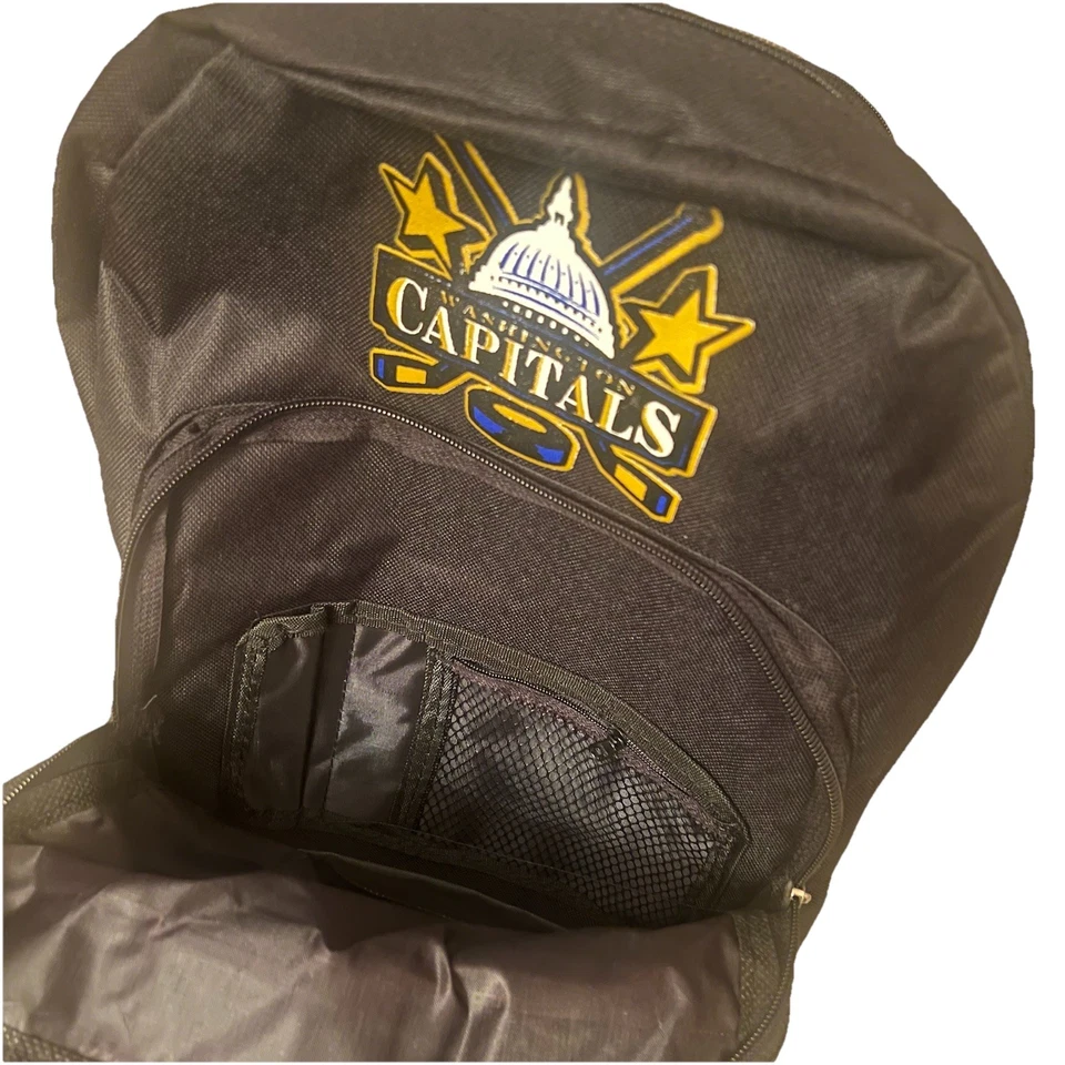Mochila promocional vintage Washington Capitals Chevy Chase Bank bolsa de hóquei NHL rara - Imagem 3 de 4