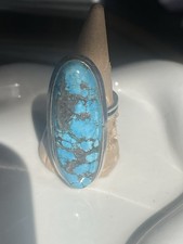 Natural Turquoise Ring 925 sterling silver s8