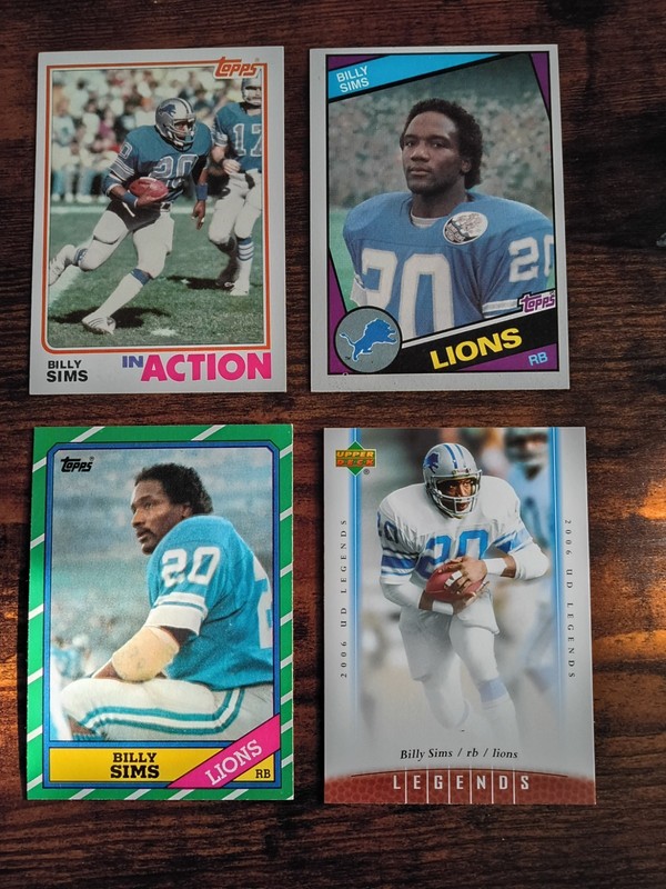 Billy Sims Vintage Football Card Lot (4 CT) Detroit Lions