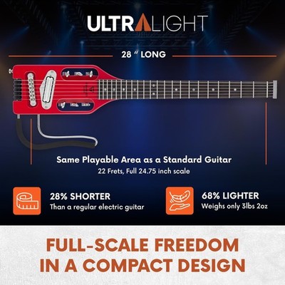 Traveler Guitar Ultra-Light 6 String Solid-Body Electric, Right