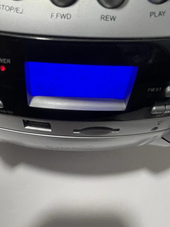 Reproductor portátil de CD/MP3/cassette Supersonic SC-739BT + Bluetooth + USB/AUX/AM/FM Foto 3 de 4