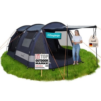 Skandika Tunnelzelt Kambo 6 Sleeper Protect 6 Personen Campingzelt blau Neu