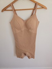 Honeylove 1X Mid Thigh Bodysuit Runway Sand Beige Sculpting Wireless Shapewear
