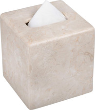 Natural Marble Tissue Box Cover, Square Beige Tissue Holder