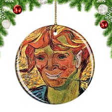 Van Gogh Young Man With Cornflower Paint Christmas ornament city travel souvenir
