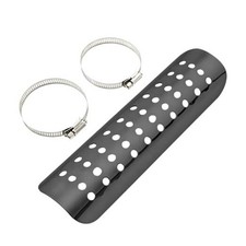 Motorcycle Heat Shield, Aluminum Motorbike Pipe Heat Exhaust Heat Black
