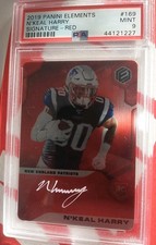 2019Panini Elements N'keal Harry Signature Red OnCard Auto/25Metal Card PSA 9 RC