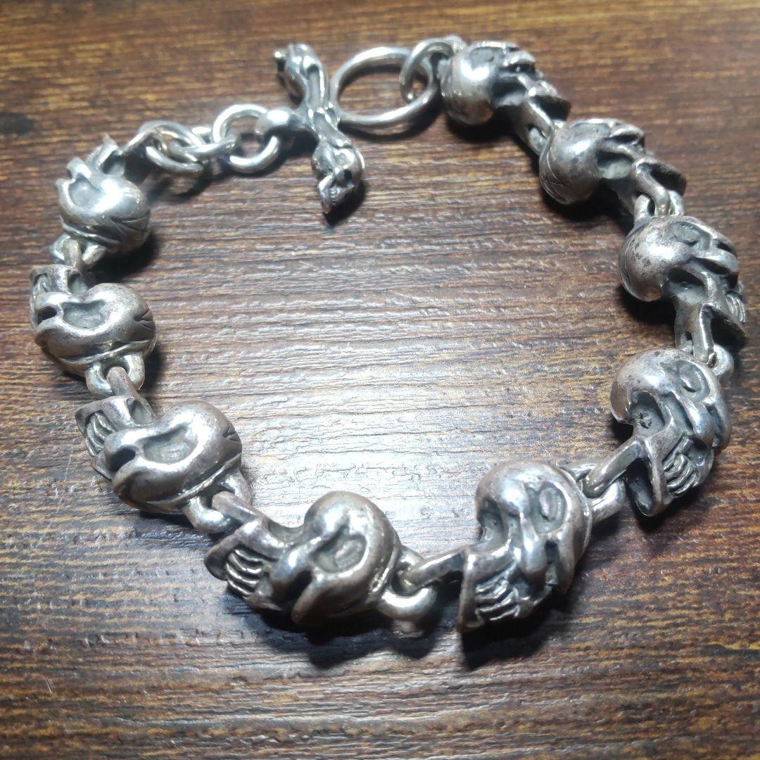Silver bracelet skull crazy pig 21.5cm #0508 | eBay