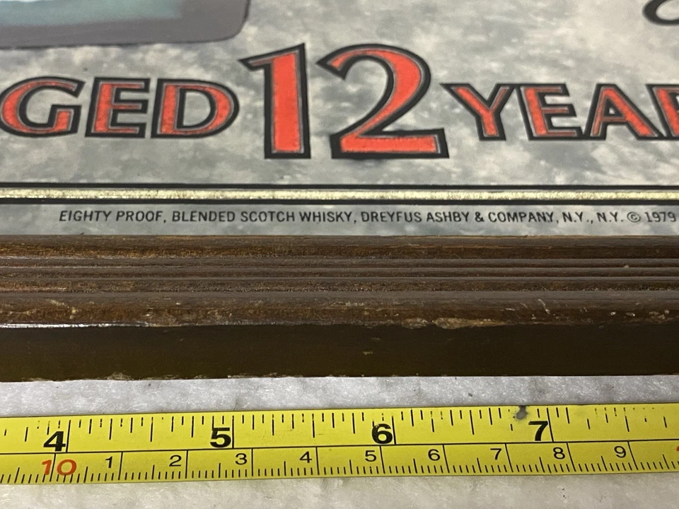 1979 NE PLUS ULTRA BOURBON SCOTCH WHISKEY BAR MIRROR,WOOD FRAME,GOLD LEAF!BLEND - Image 3 of 4