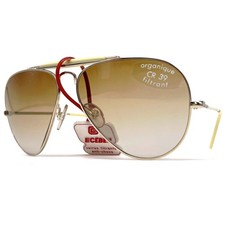 Vintage CEBE "Outdoorsman" Sunglasses - France 1990s - Large - Gold / Brown